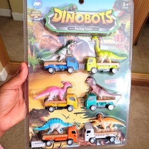 DINOBOTS toys for boys girls DINOSAURS TOYS 6 pcs set Dinosaurs on truck toys